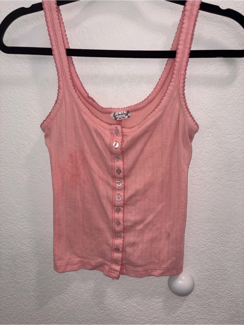 Free People End Game Pointelle Tank In Blossom Size Small